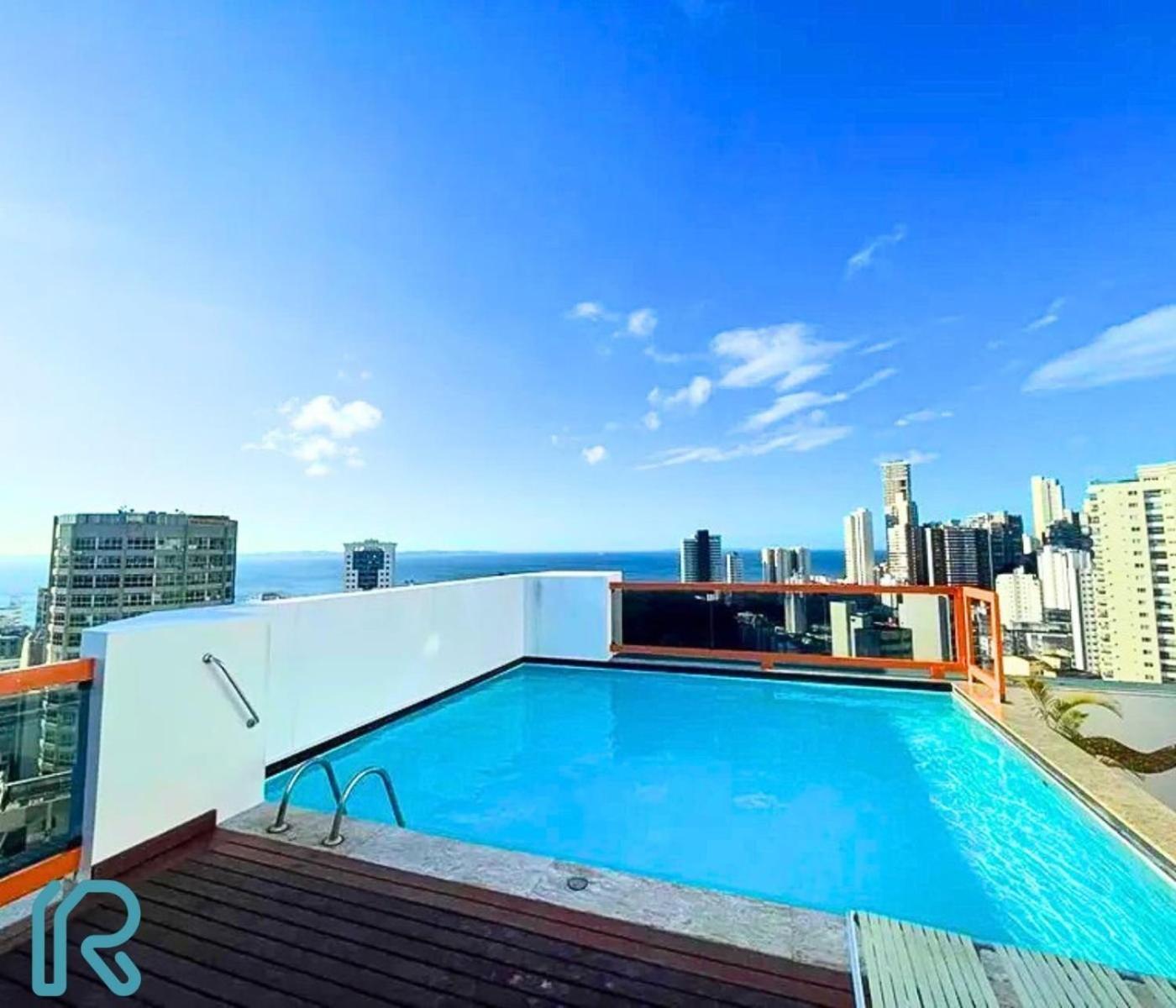 Lindo Studio Vista Mar Na Barra Com Piscina No Rooftop Do Edf, Proximo Ao Porto Da Barra Salvador Exteriör bild